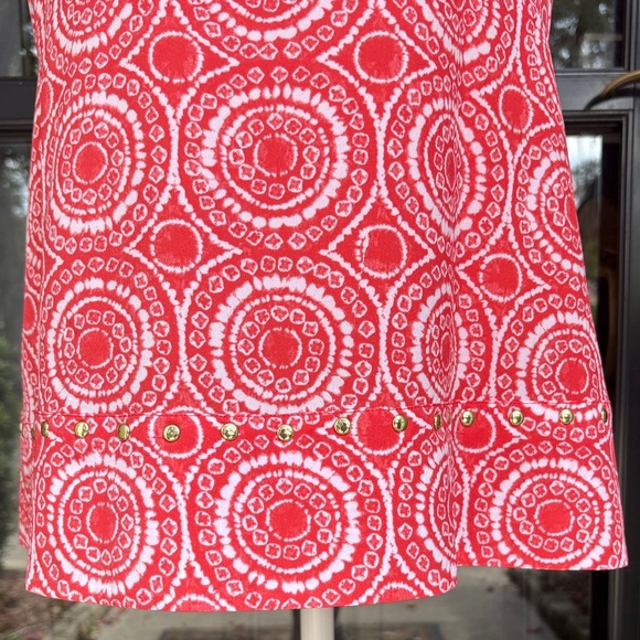 Michael Kors Pink Circle Print Gold Studded Halter Tank Top - Picture 3 of 6